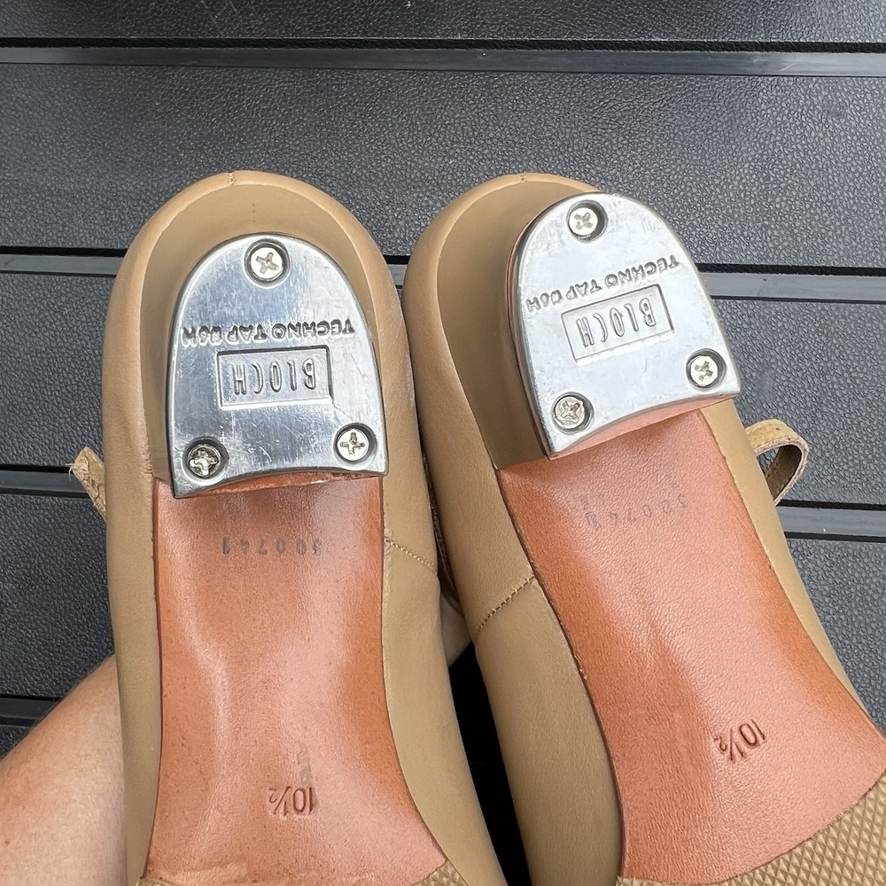 BLOCH Techno Show Tapper Women 10.5 M Tan Leather Mary Jane Tap Dance Shoes #6 H - Picture 7 of 14
